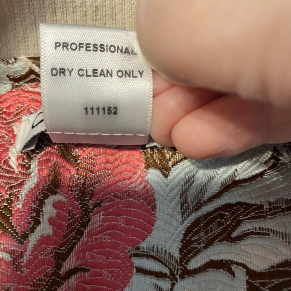 OO LALA Satin Floral Embroidered Bomber Jacket Beaded Medium Statement - Picture 7 of 10